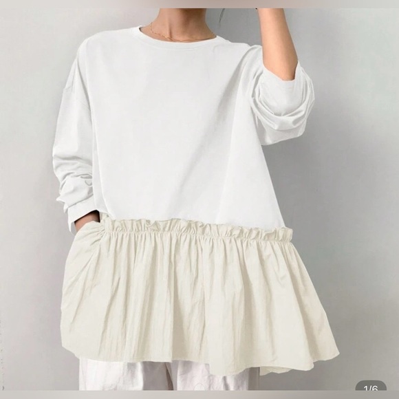 Cream colored smock top (please see photo for small flaw) - Picture 1 of 10